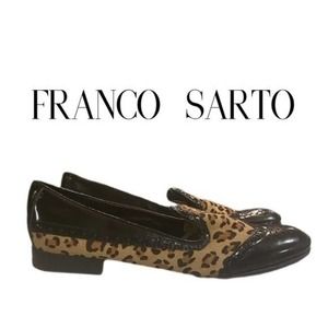 FRANCO SARTO LEOPARD AND PATENT SPECTATOR 9